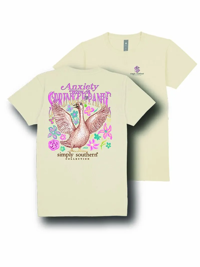 'Anxiety With A Sprinkle Of Panic' Short Sleeve Tee by Simply Southern (Ships Early March)