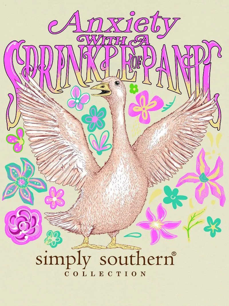 'Anxiety With A Sprinkle Of Panic' Short Sleeve Tee by Simply Southern (Ships Early March)