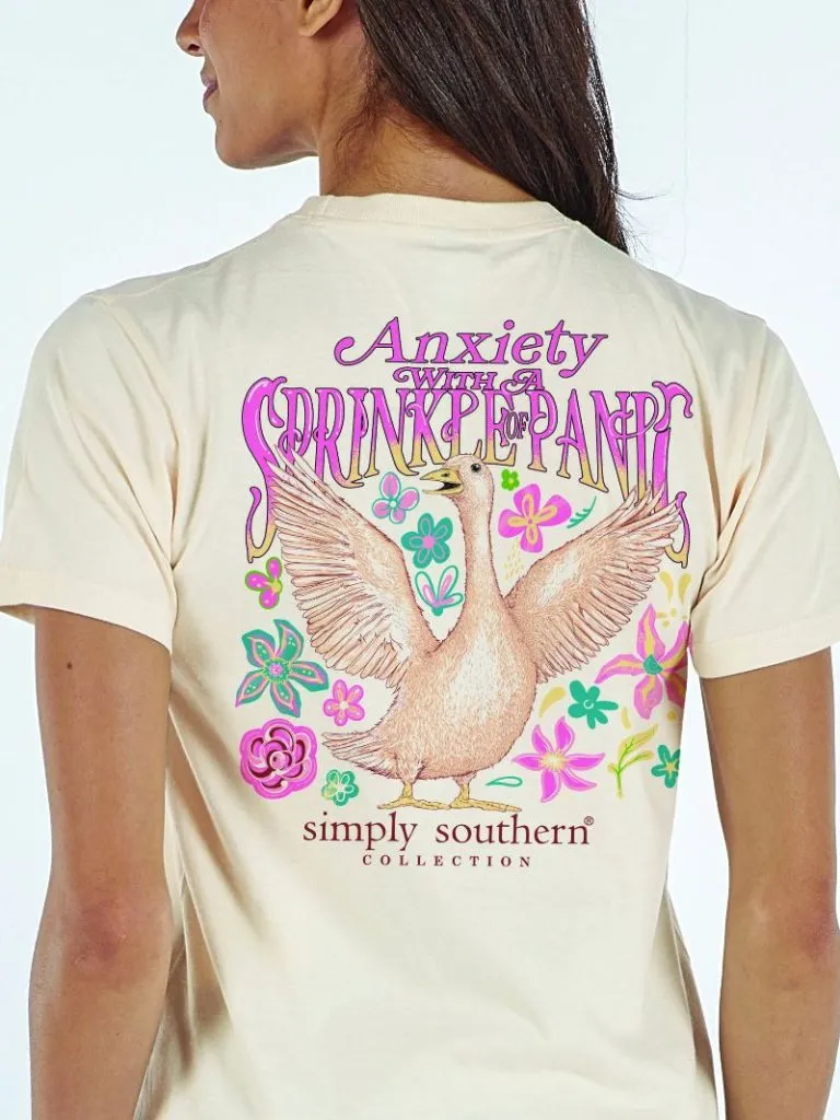 'Anxiety With A Sprinkle Of Panic' Short Sleeve Tee by Simply Southern (Ships Early March)
