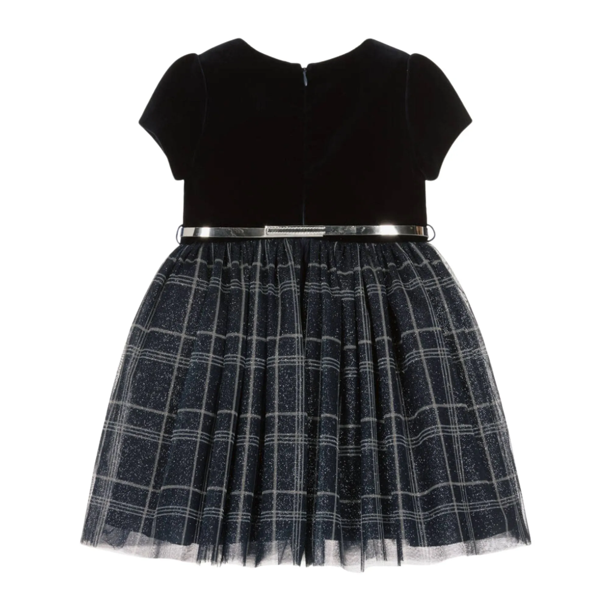 Balloon Chic Navy Blue Velvet and Tulle Dress