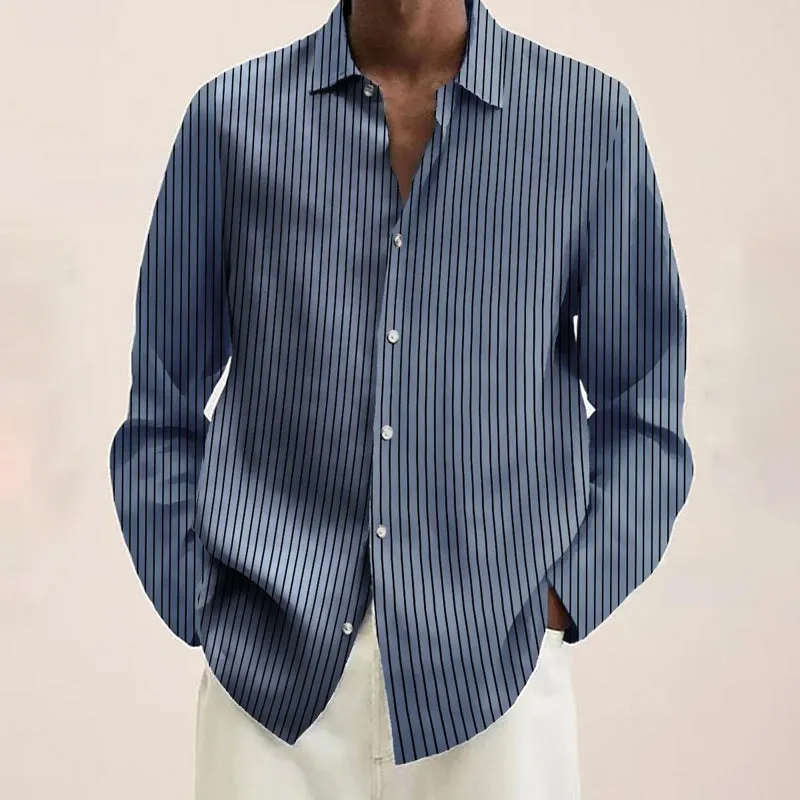 Basic Fashion Trend Striped Long Sleeve Shirts 2410005265