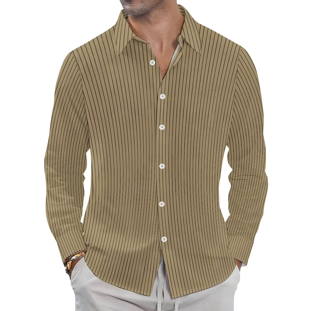 Basic Fashion Trend Striped Long Sleeve Shirts 2410005265