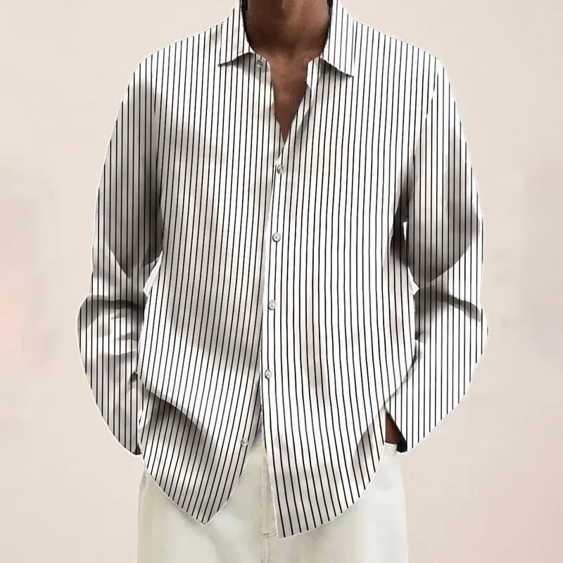 Basic Fashion Trend Striped Long Sleeve Shirts 2410005265