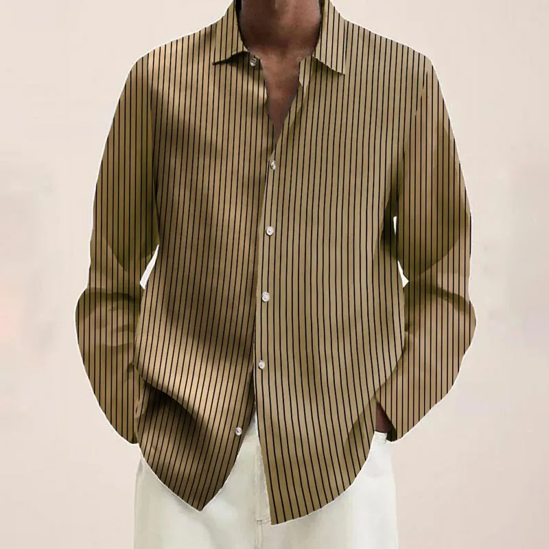 Basic Fashion Trend Striped Long Sleeve Shirts 2410005265