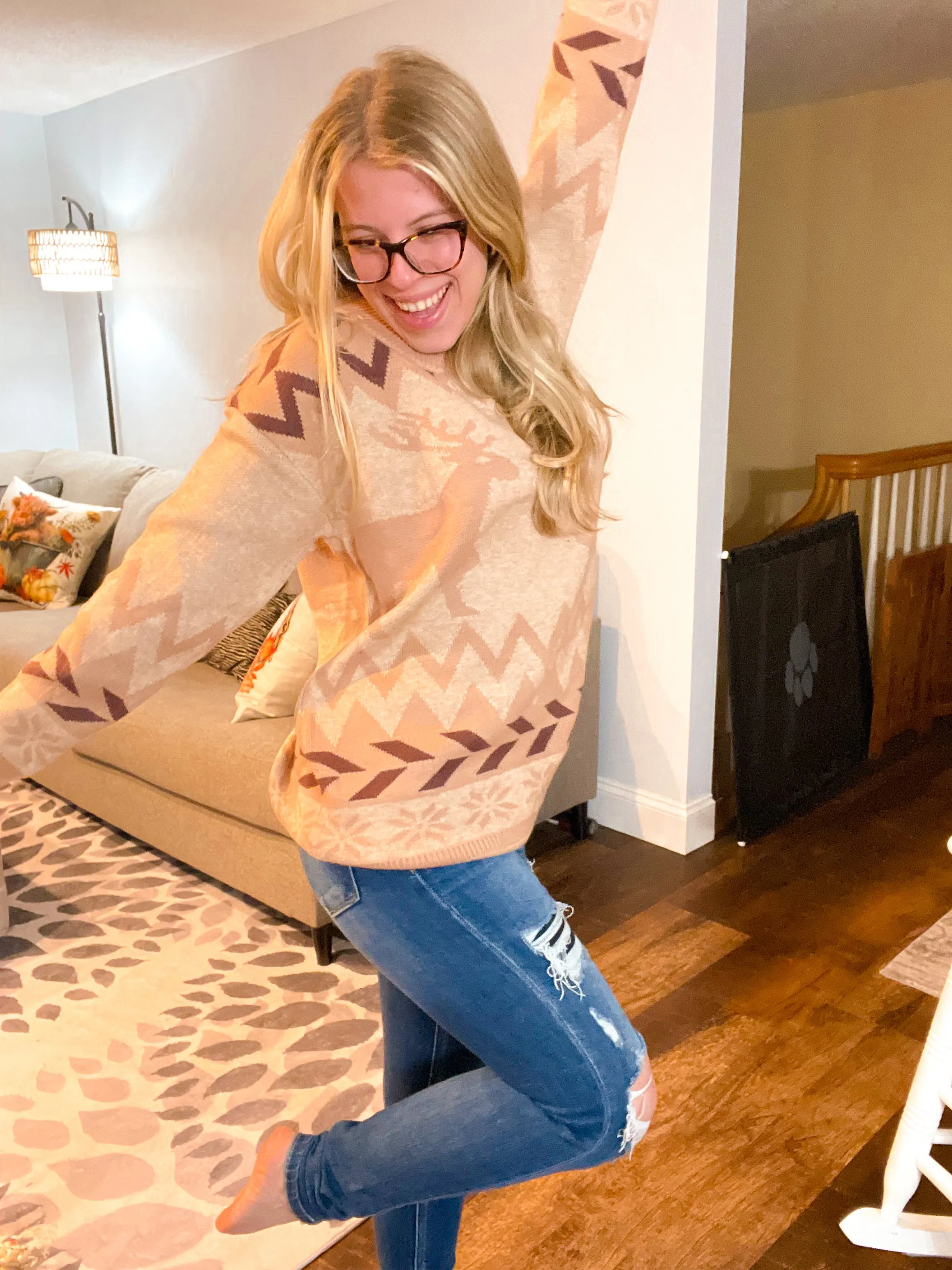Beige Deer Sweater