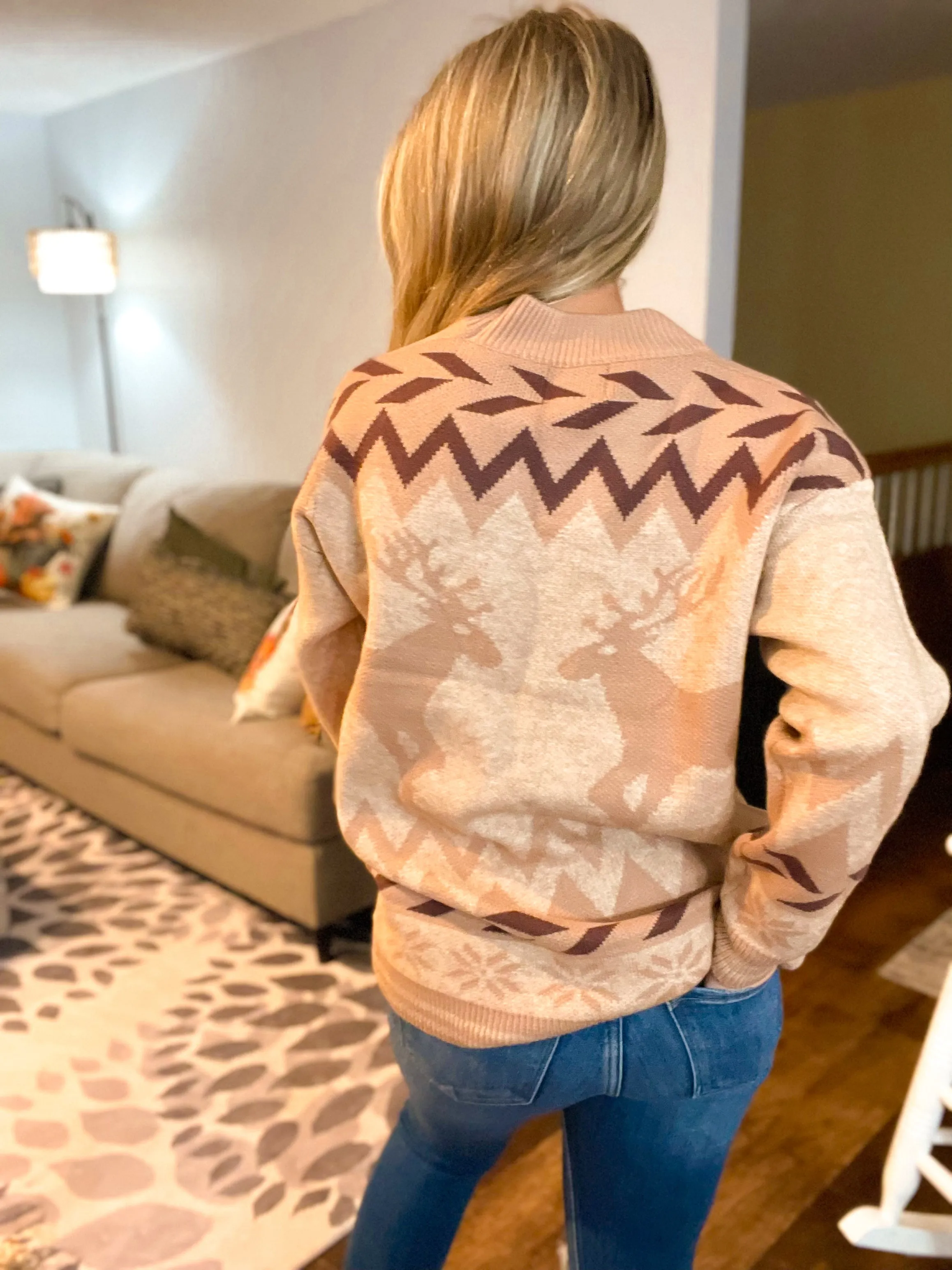 Beige Deer Sweater
