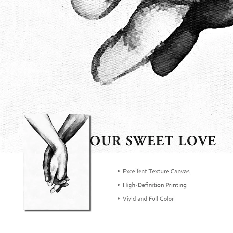 Black And White Holding Hands Wall Art