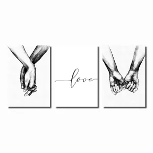 Black And White Holding Hands Wall Art