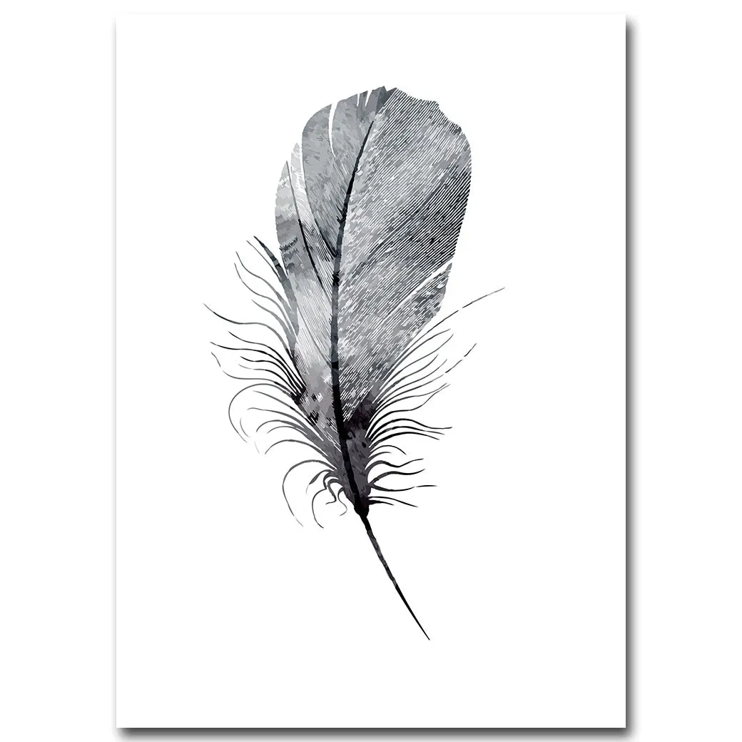 Black White Deer Dandelion Wall Art
