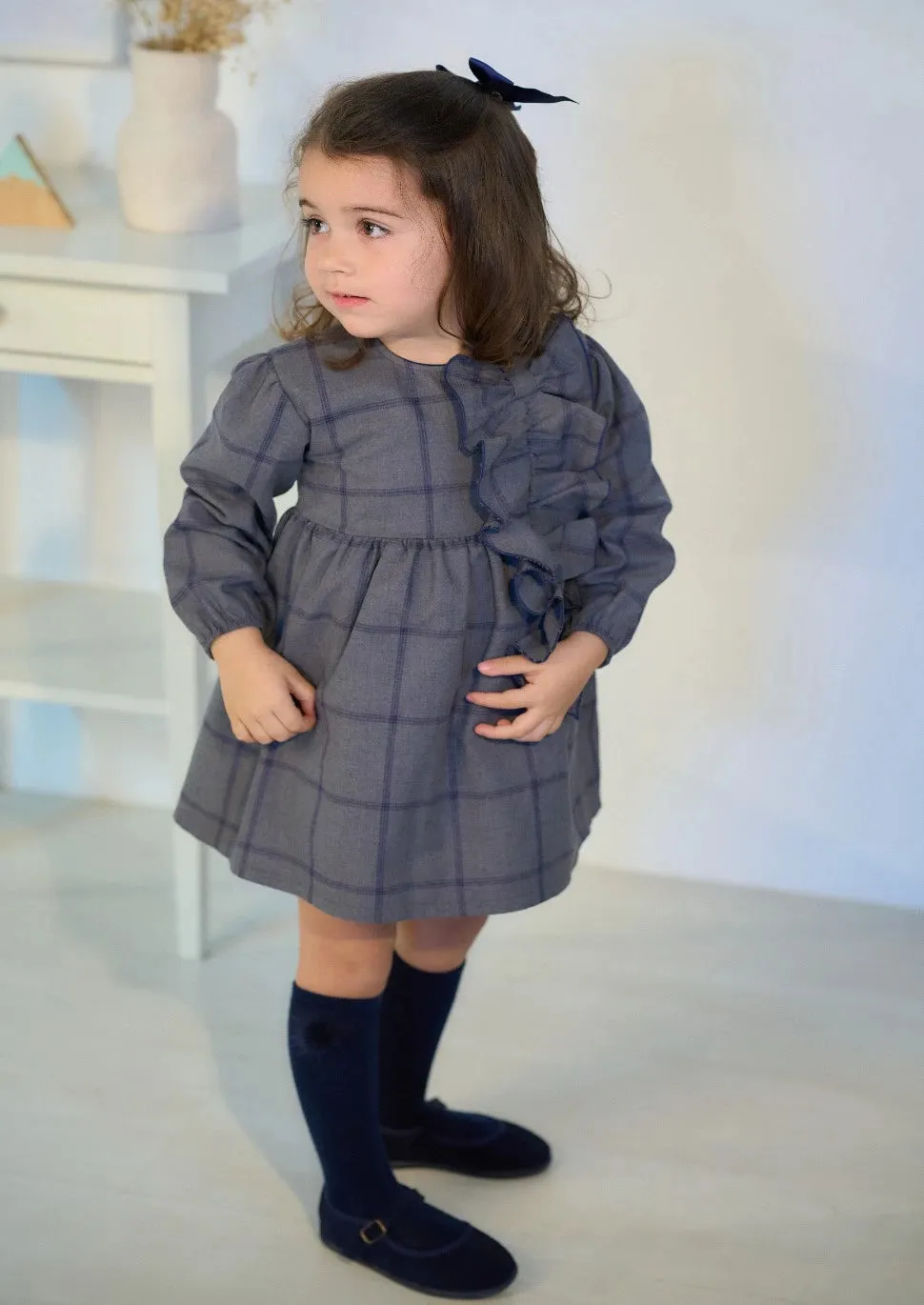Chic Blue and Grey Dress