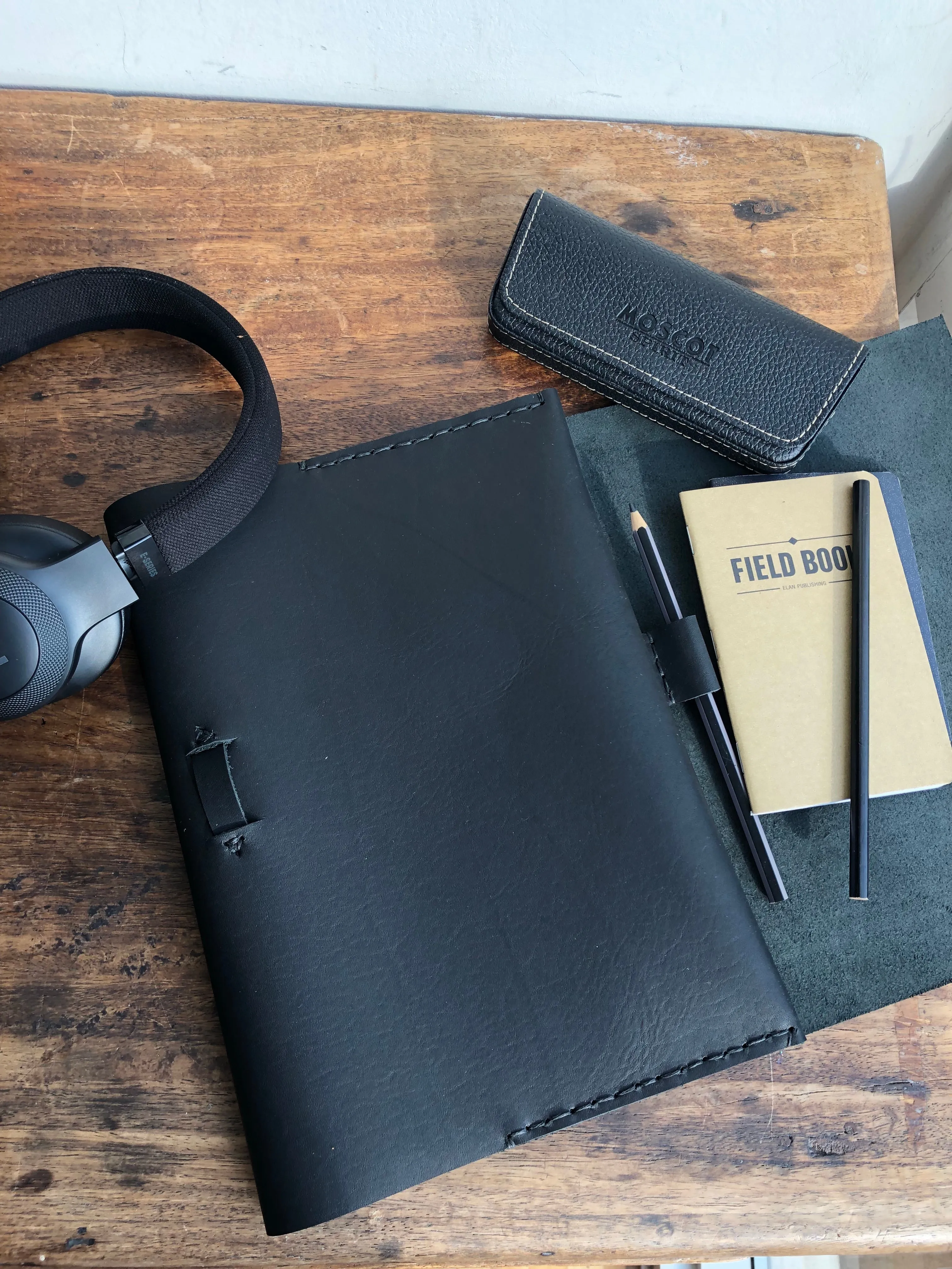 Composition book cover, Handmade leather journal, Custom notebook, Made in NY
