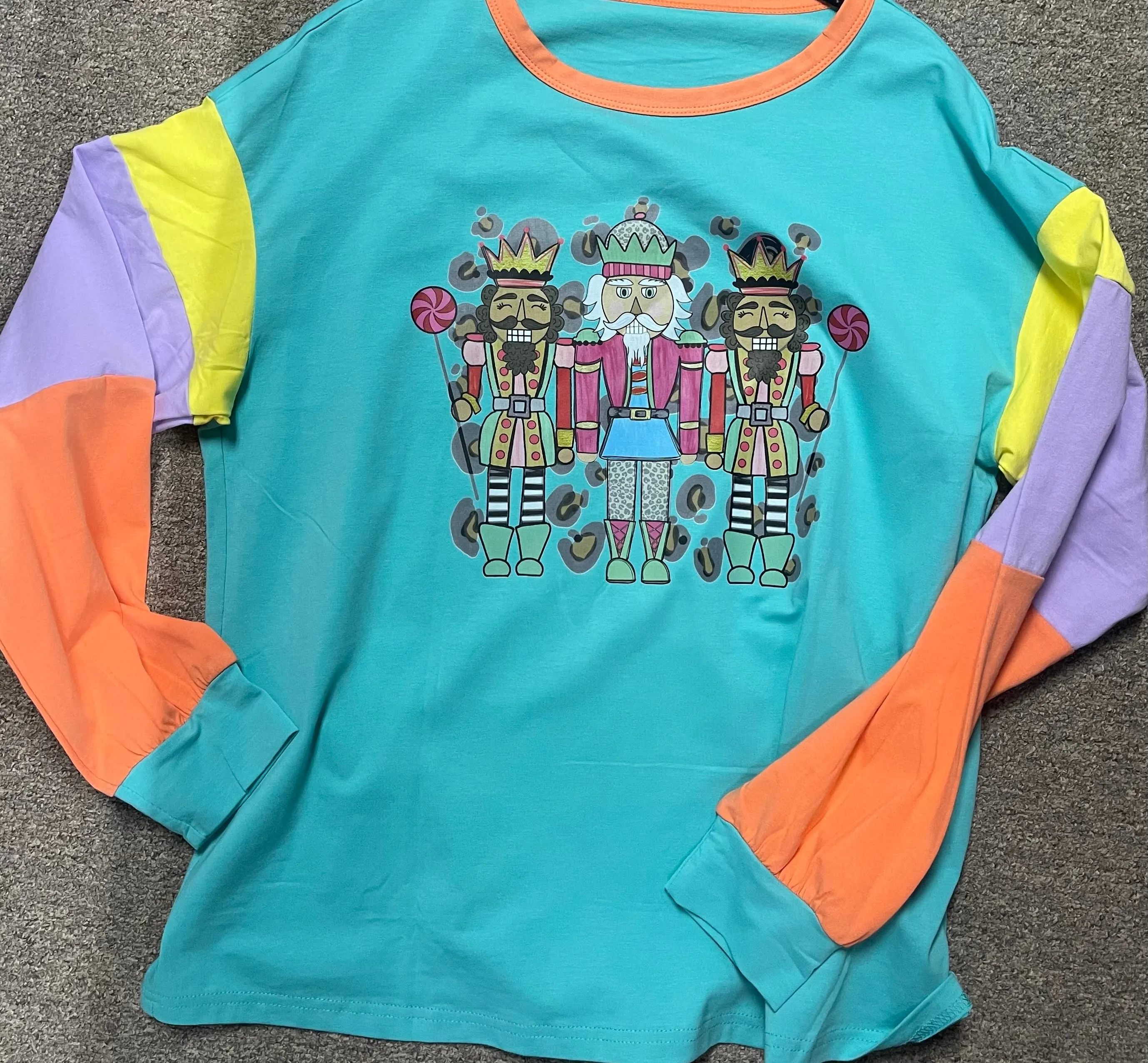 Custom Colorblock Nutcracker L/S Tee - Green