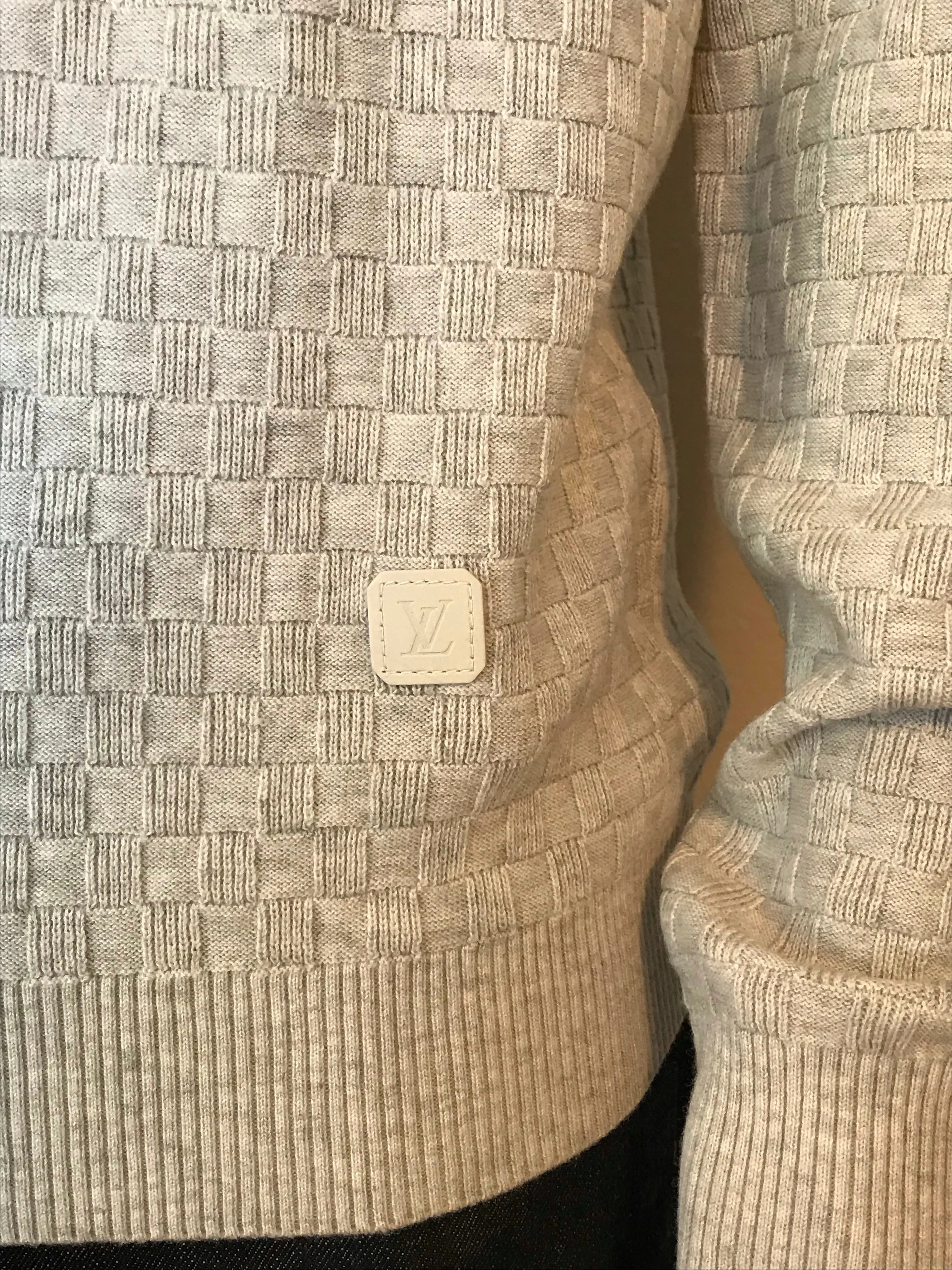 Damier Zip Up Cardigan