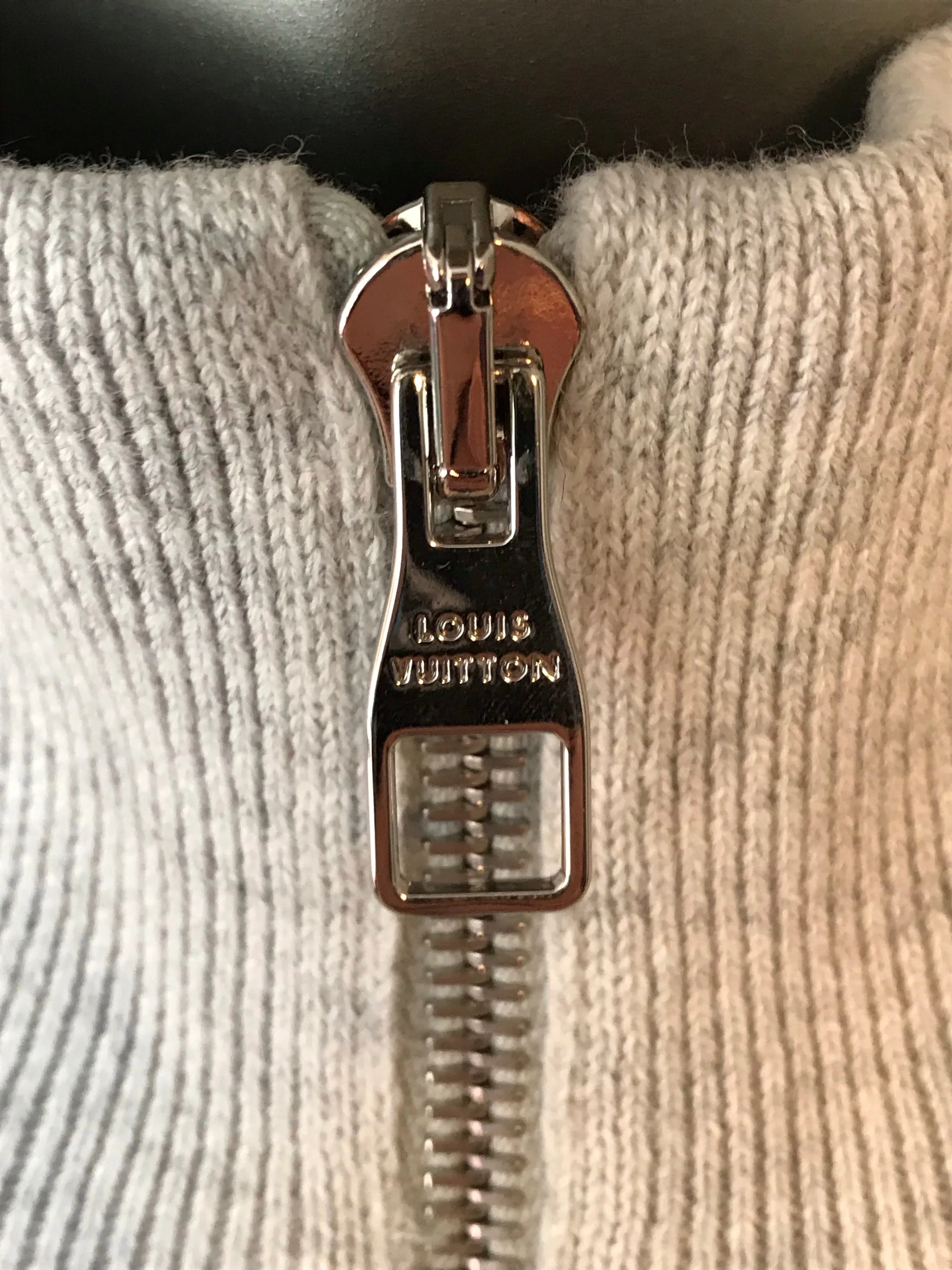Damier Zip Up Cardigan