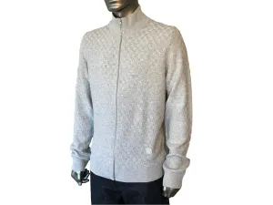 Damier Zip Up Cardigan