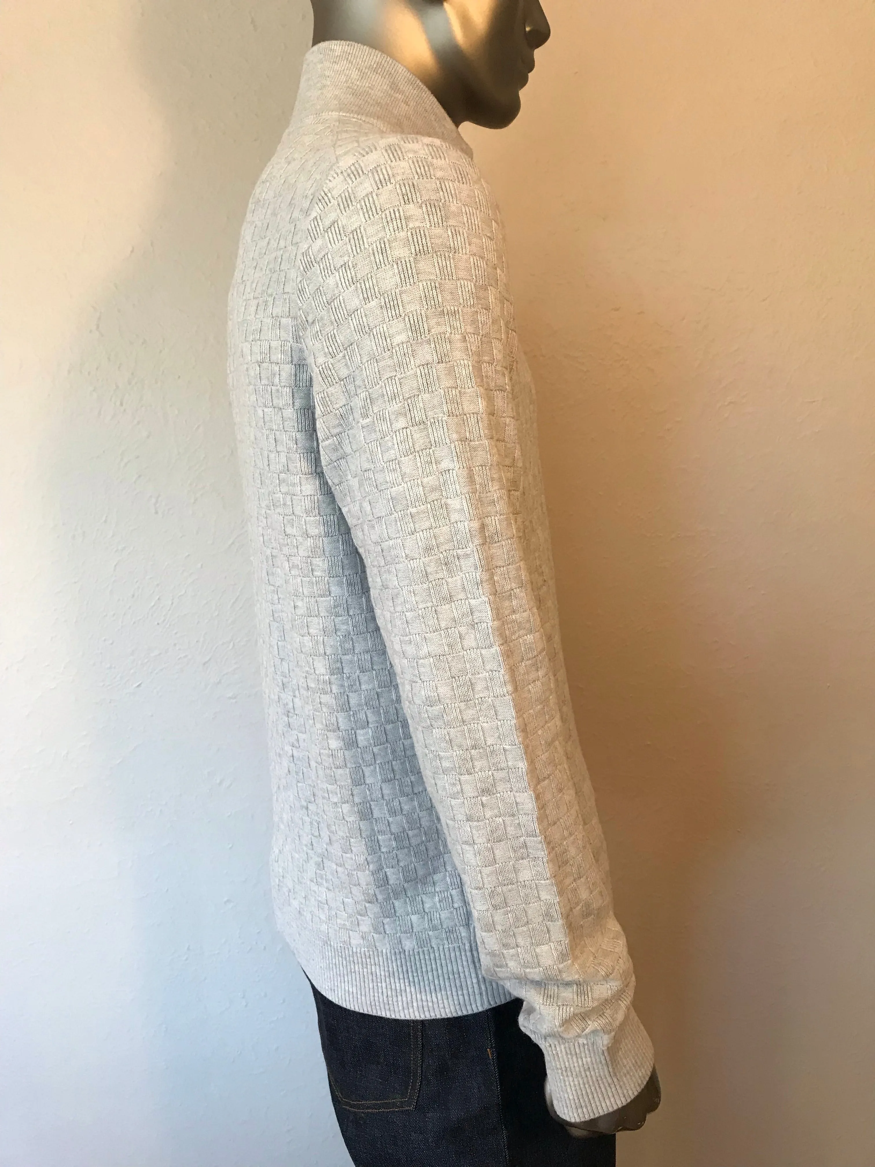 Damier Zip Up Cardigan