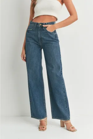 Dark Denim Skater Wide Leg Jeans