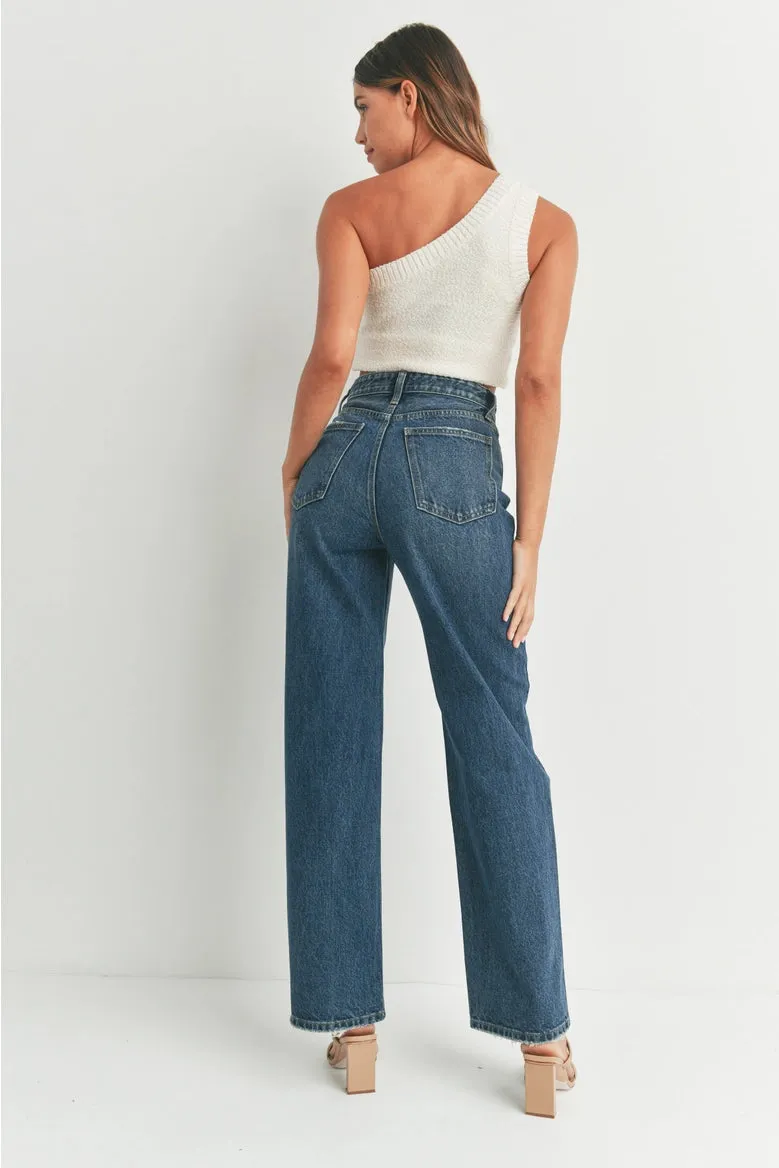 Dark Denim Skater Wide Leg Jeans