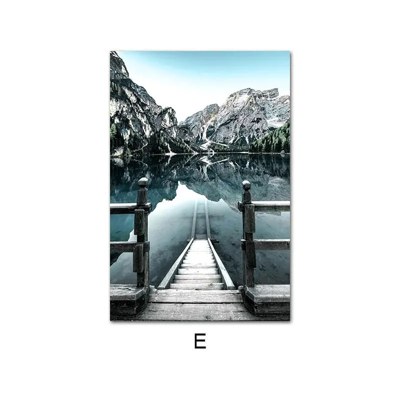 Dolomites Lake Nature Landscape Wall Art