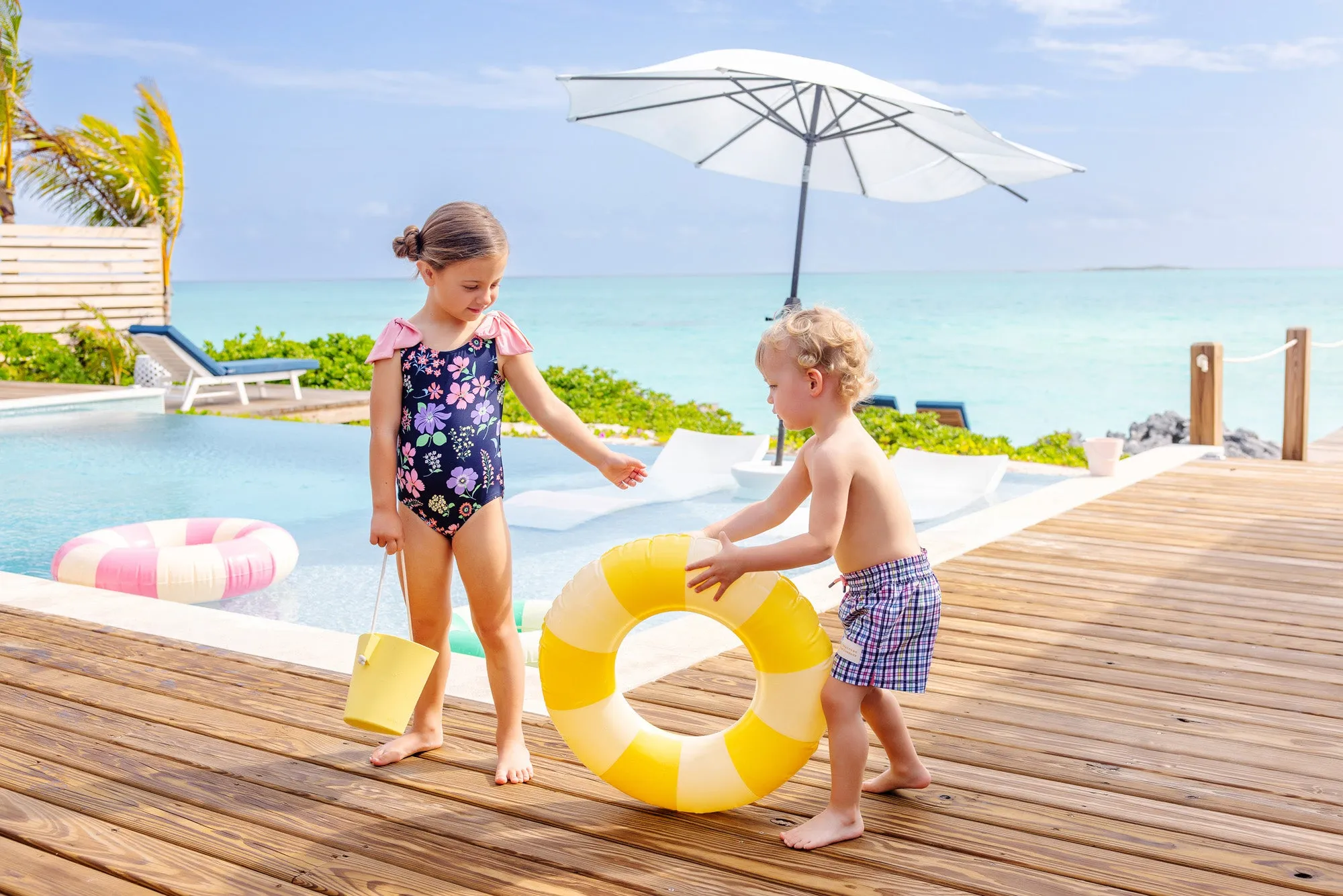 Edisto Beach Bathing Suit - Buckhead Botanicals with Pier Party Pink