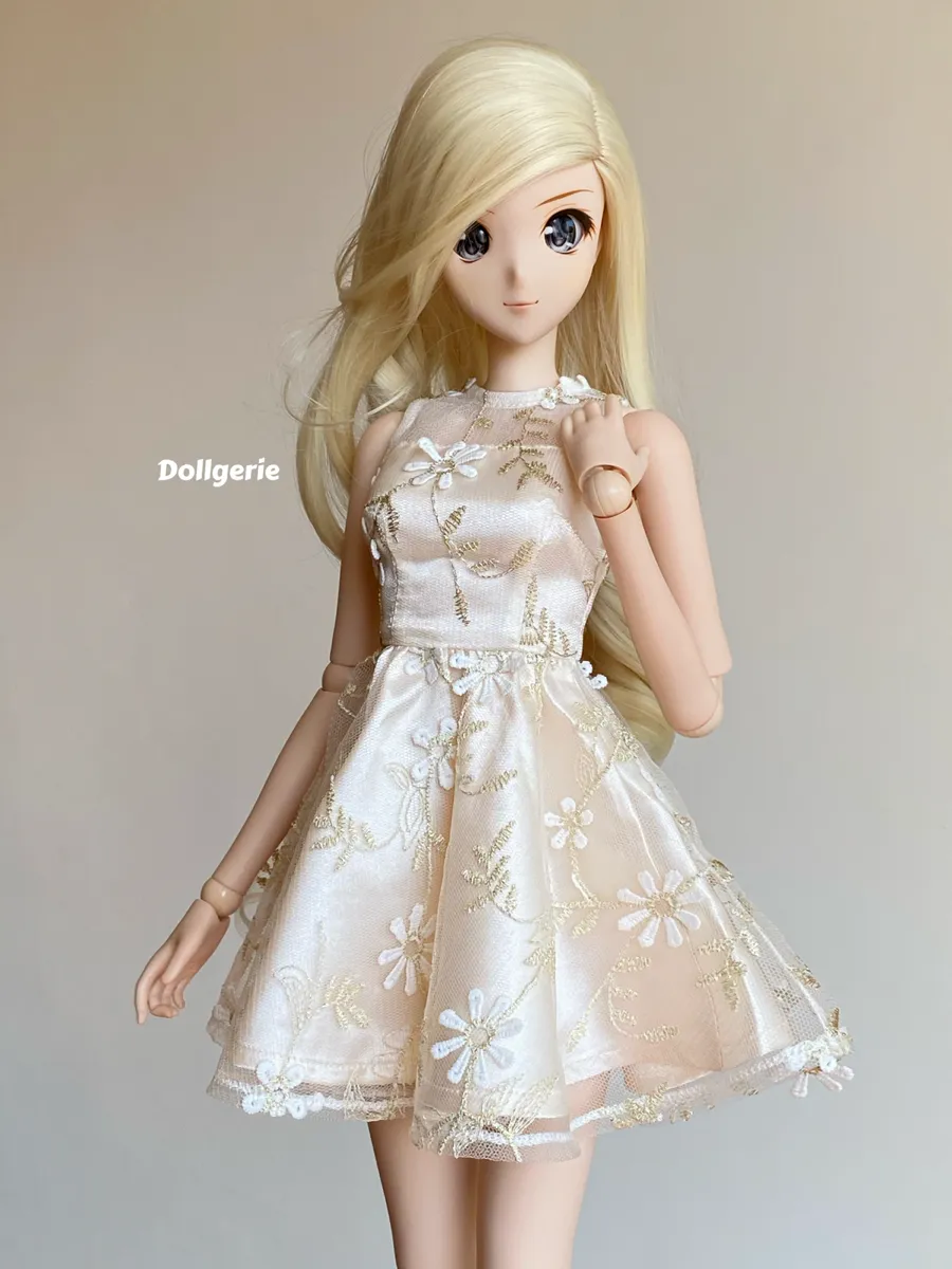 Embroidery Floral Sleeveless Party Dress for SmartDoll & DD3