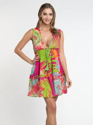 Fiesta Beach Dress In Fuchsia