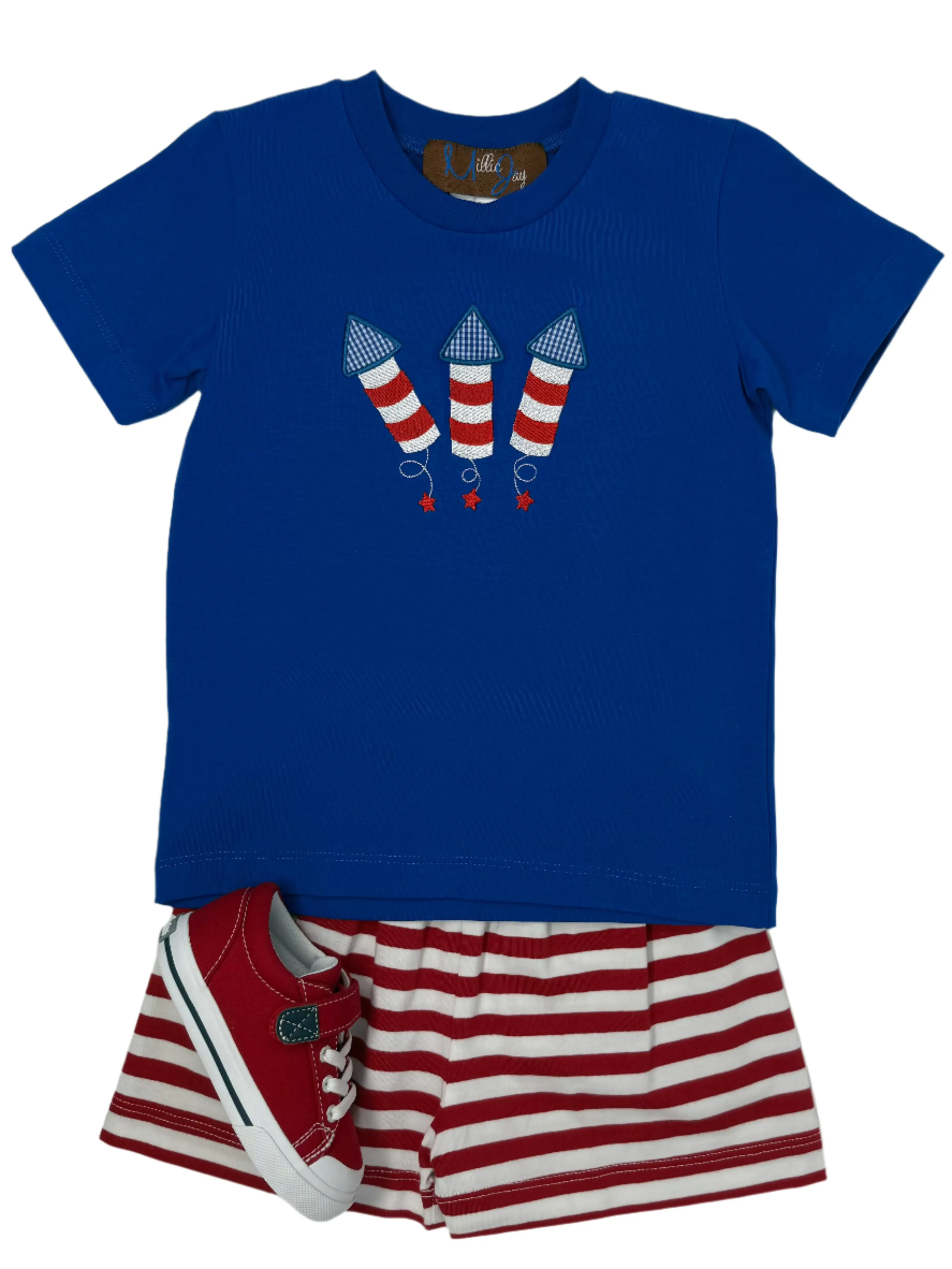 Fireworks Applique Boys Short Set