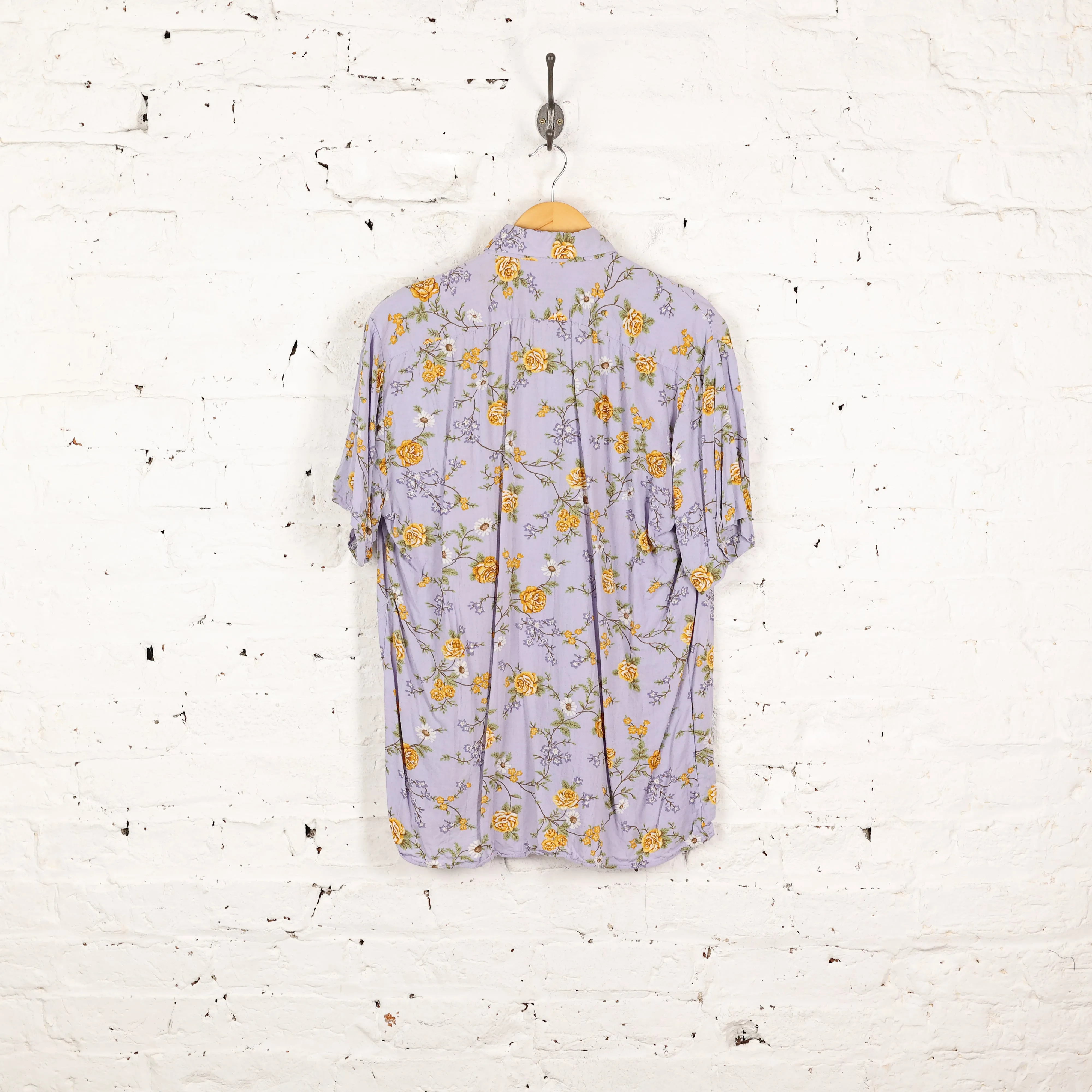 Floral 90s Pattern Shirt - Purple - M