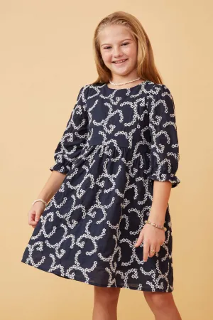 Floral Patterned Eyelet Dress