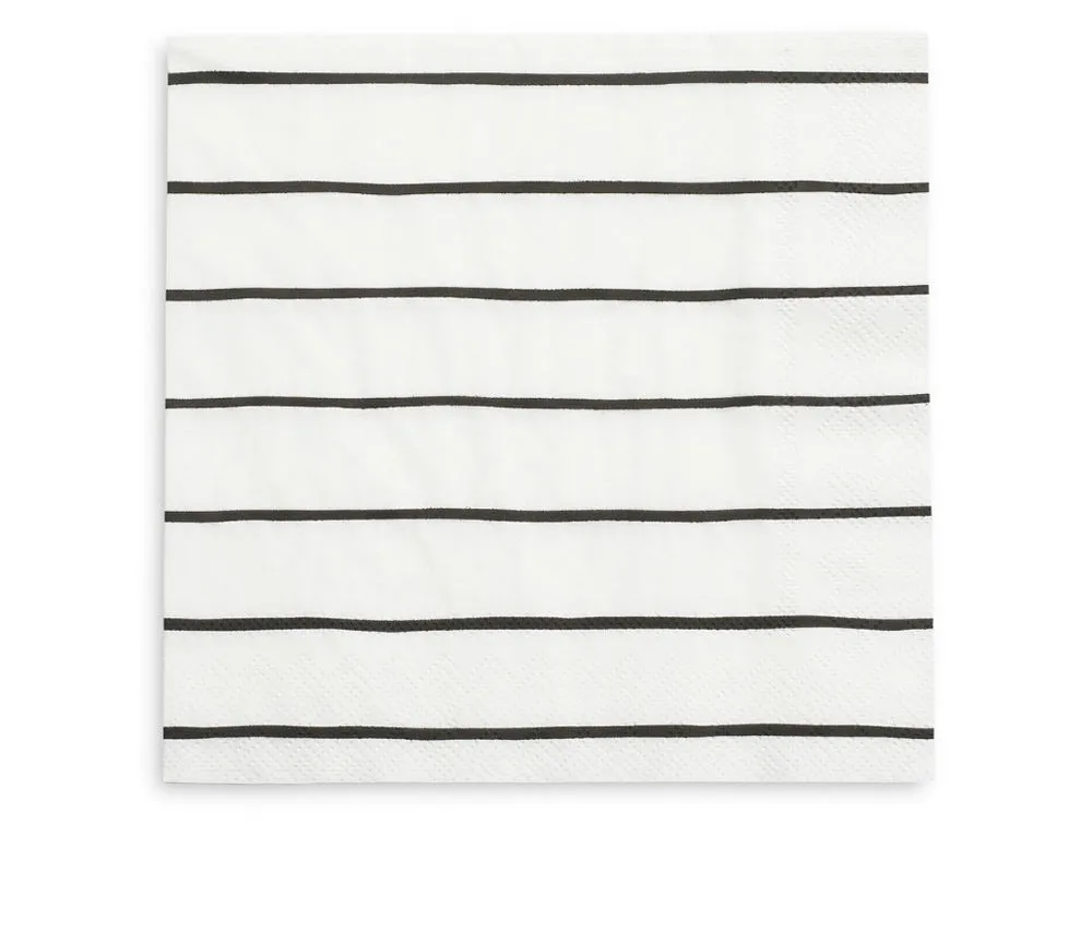 Frenchie Striped Large Napkins  : Ink