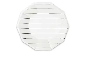 Frenchie Striped Side Plates : Silver