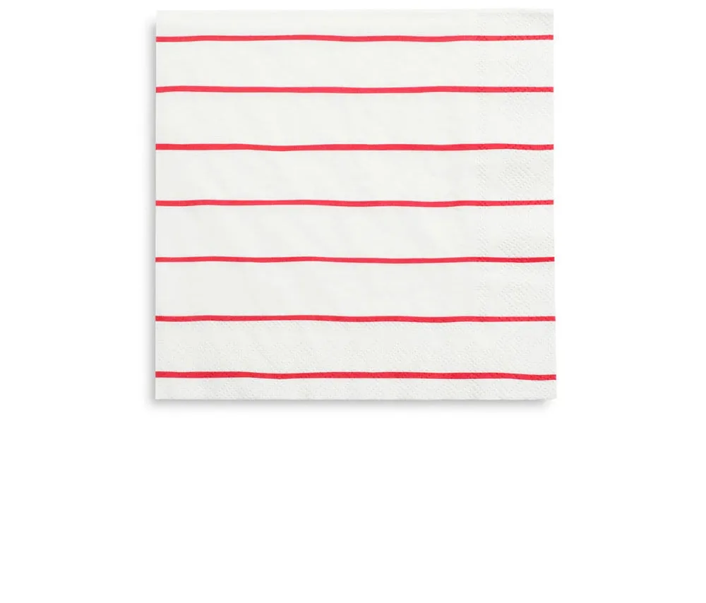 Frenchie Striped Small Napkins : Candy Apple