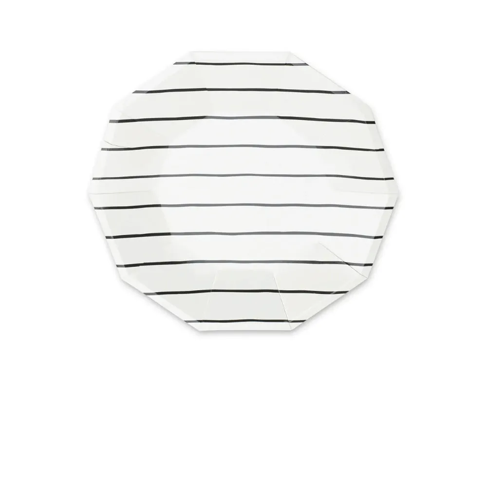 Frenchie Striped Small Plates : Ink
