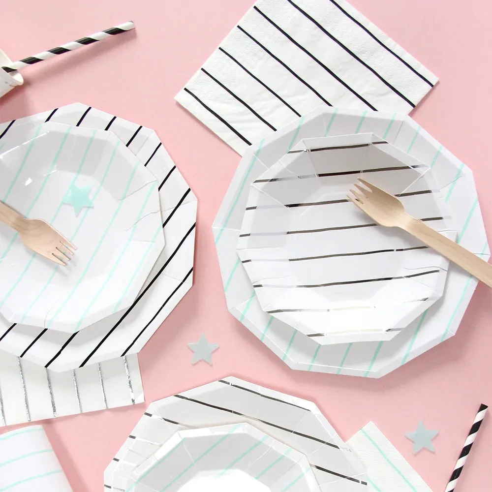 Frenchie Striped Small Plates : Ink