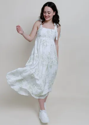 Fruit Blossom Tiered Midi Dress