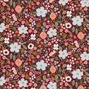 Garden Party, Wild Rose in Burgundy Metallic