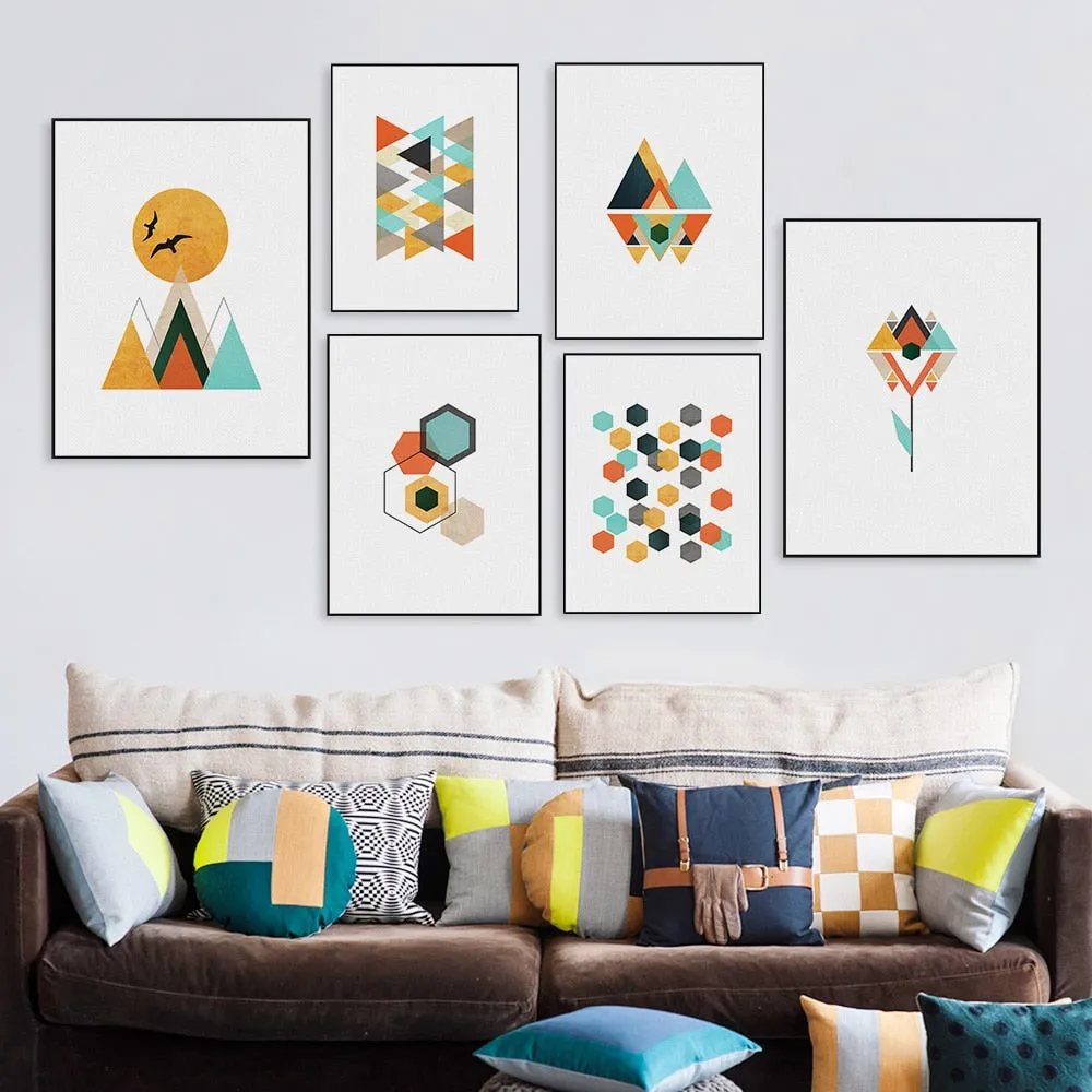 Geometric Multicolored Abstract Art