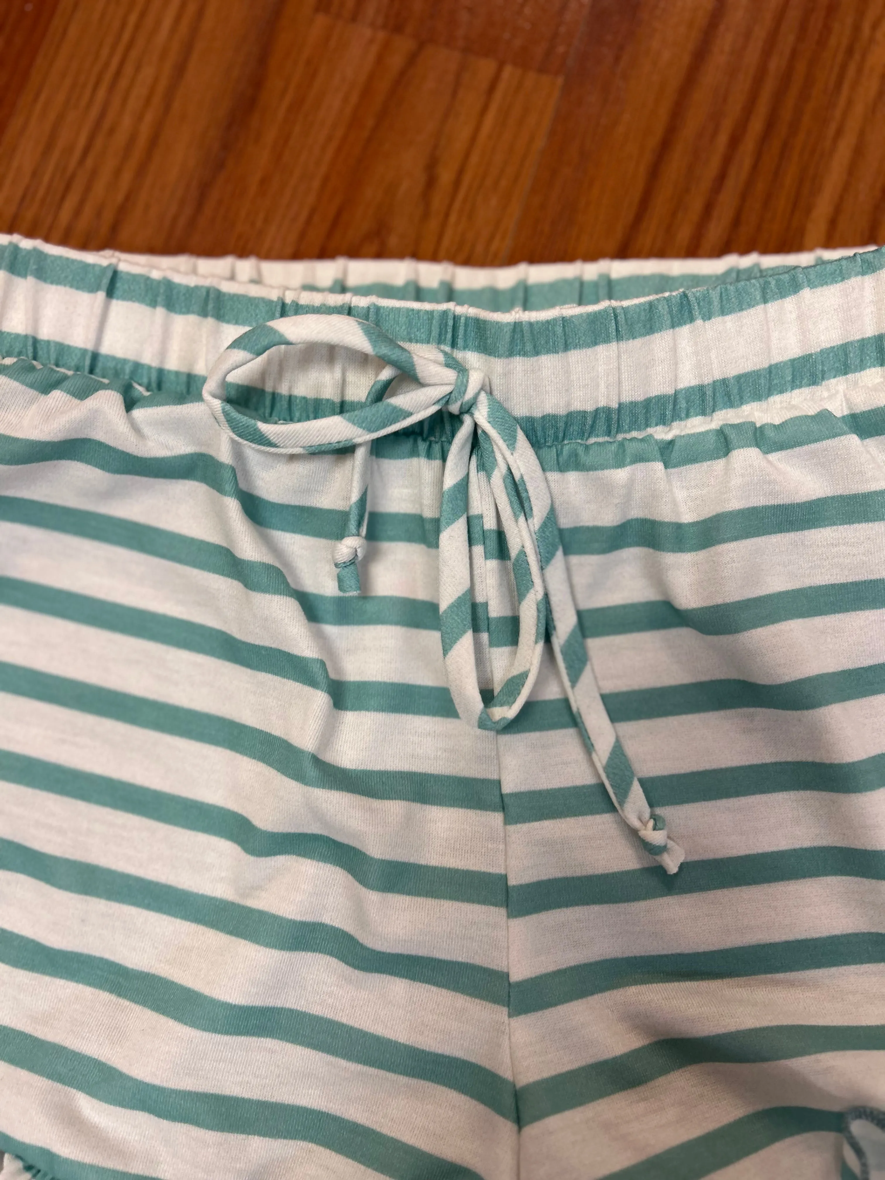 GG Stripe Ruffle Hem Shorts
