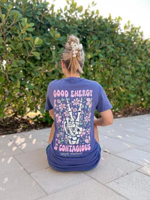 'Good Energy Is Contagious' Short Sleeve Tee by Simply Southern (Ships Early March)
