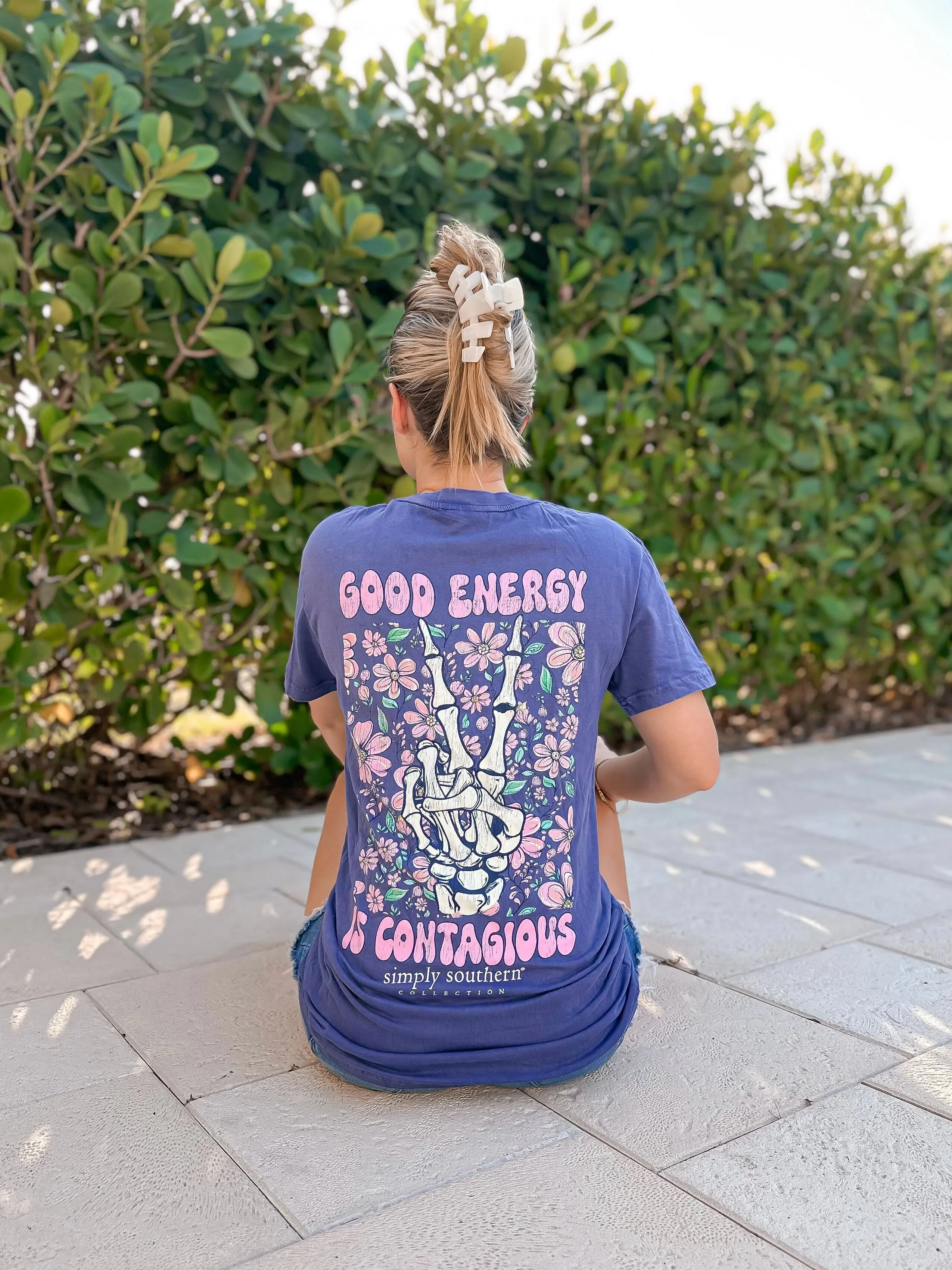 'Good Energy Is Contagious' Short Sleeve Tee by Simply Southern (Ships Early March)