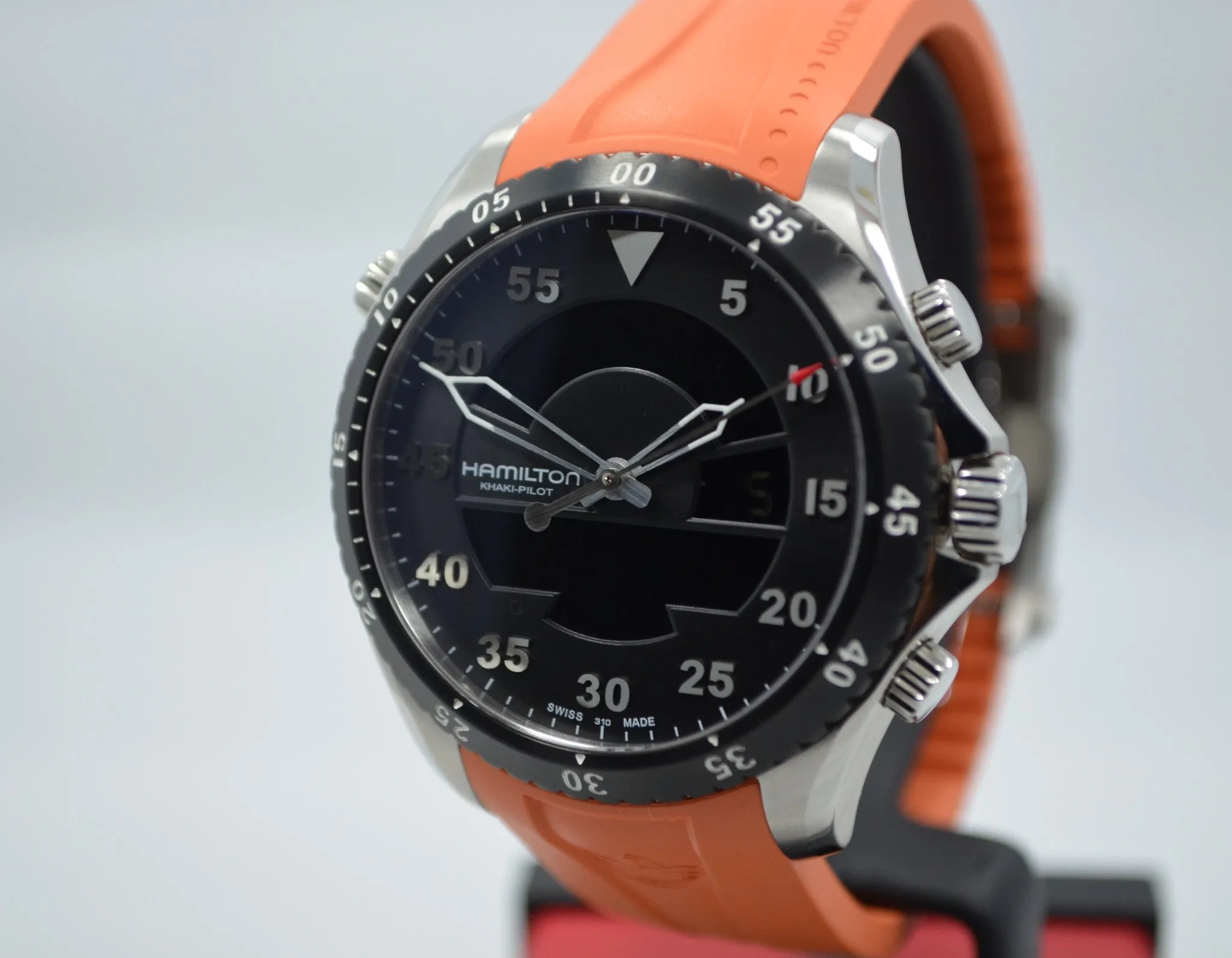 Hamilton Khaiki Pilot Air Zermatt H645540 Fight Timer Quartz Wristwatch