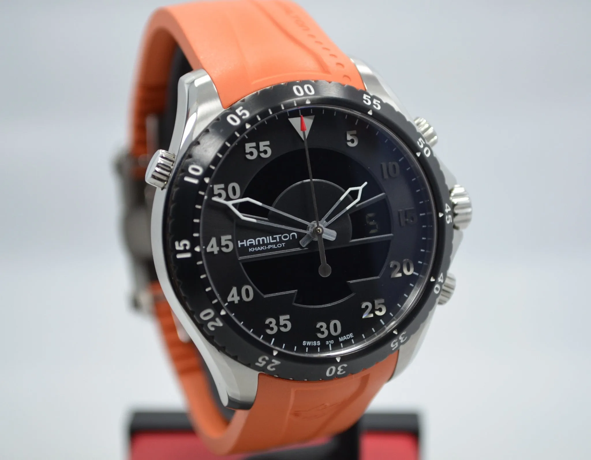 Hamilton Khaiki Pilot Air Zermatt H645540 Fight Timer Quartz Wristwatch