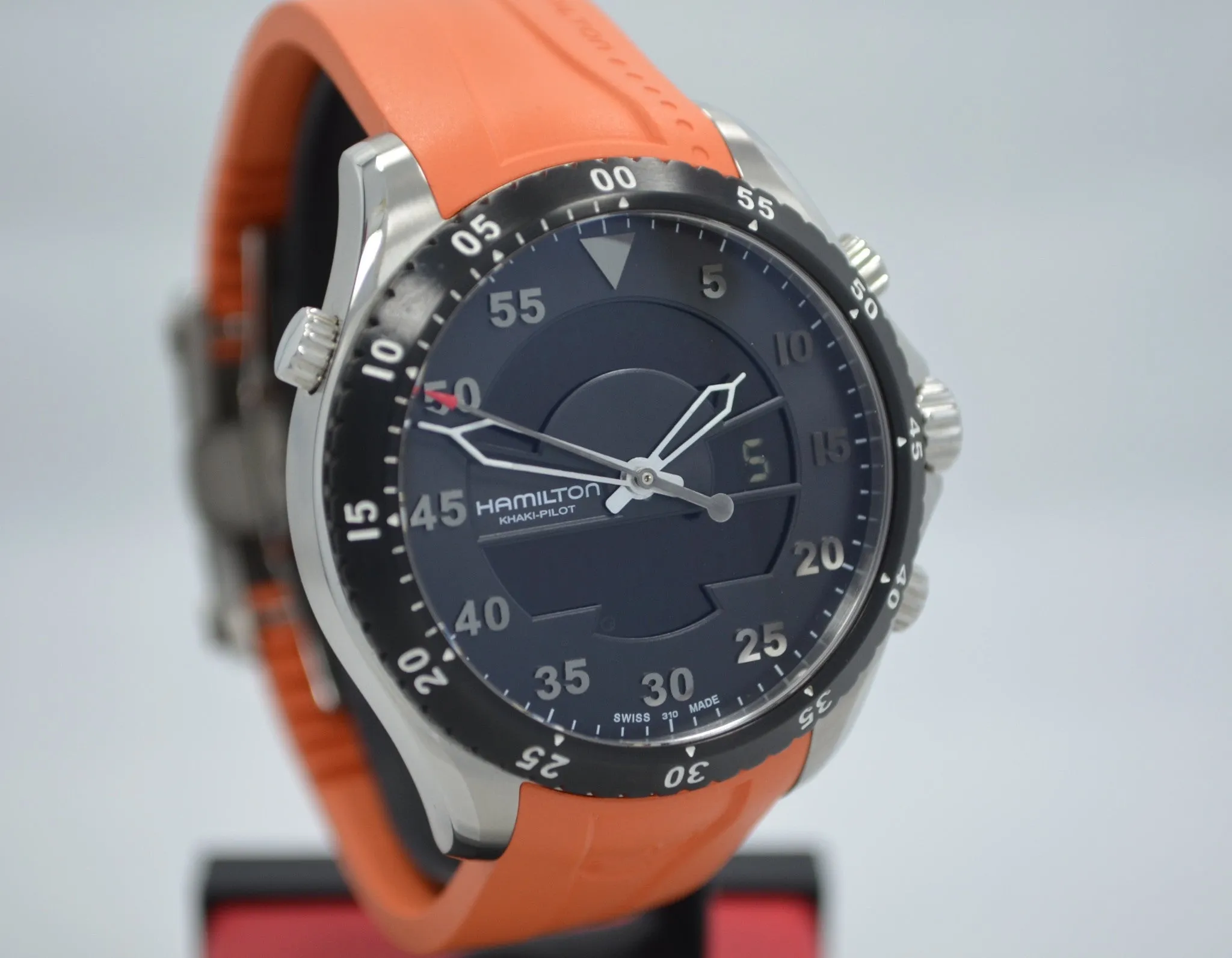 Hamilton Khaiki Pilot Air Zermatt H645540 Fight Timer Quartz Wristwatch