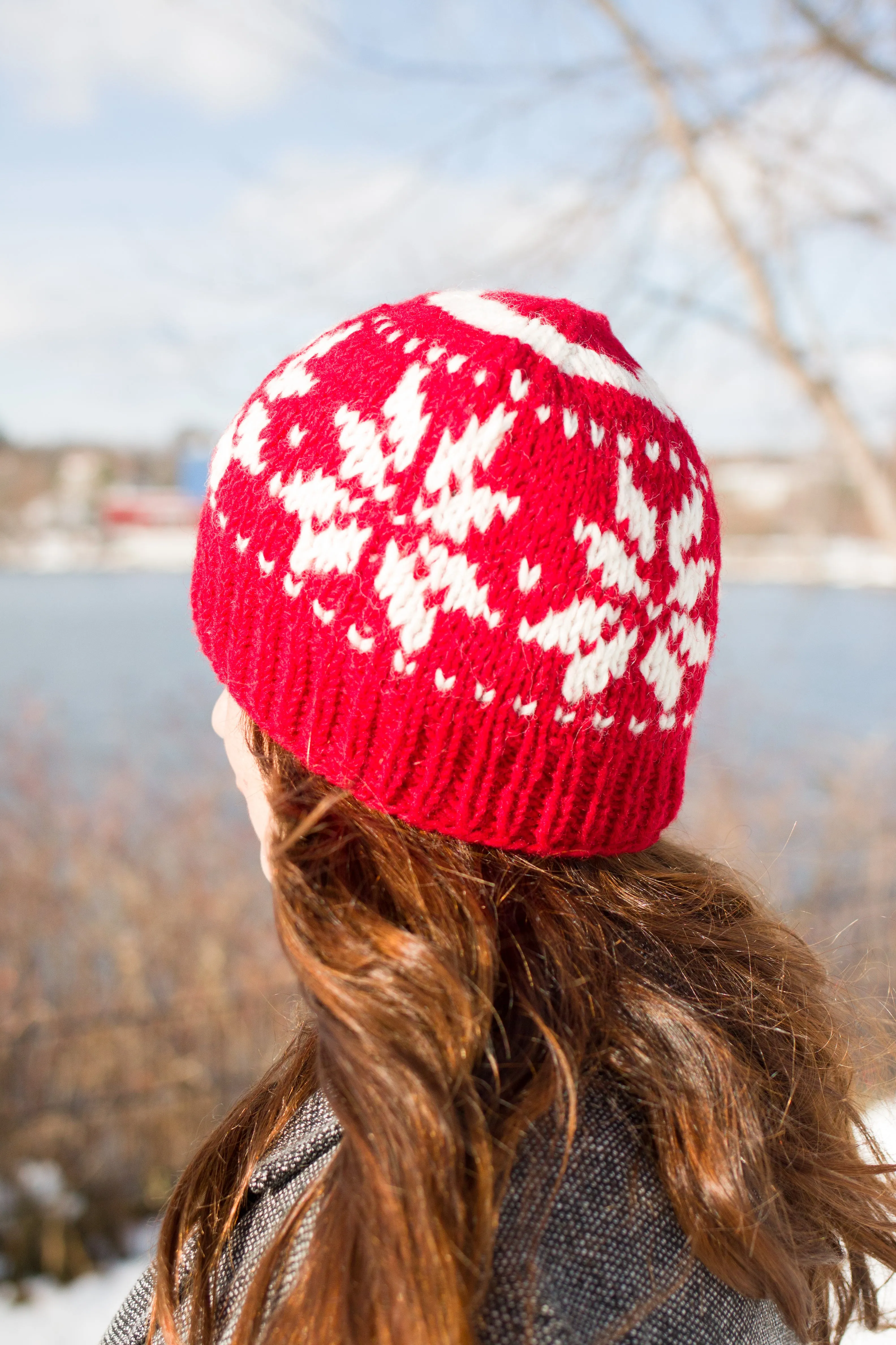 Hand knitted woolen beanie with soft fleece liner - unisex