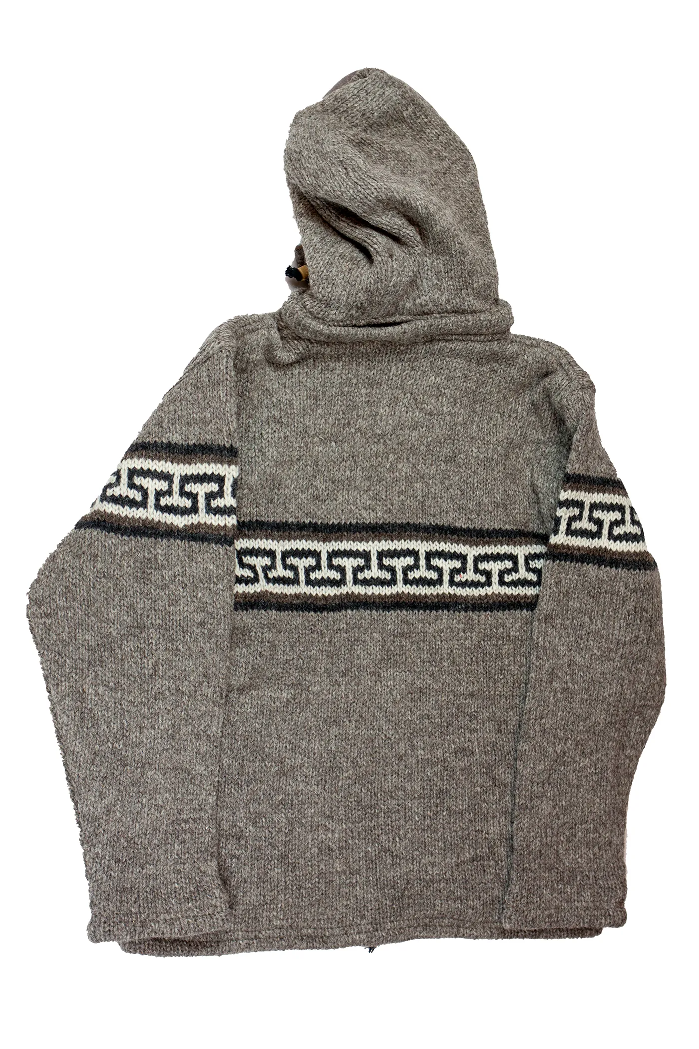 Hand knitted woolen jacket/sweater with soft inner fleece - HMPWJ12