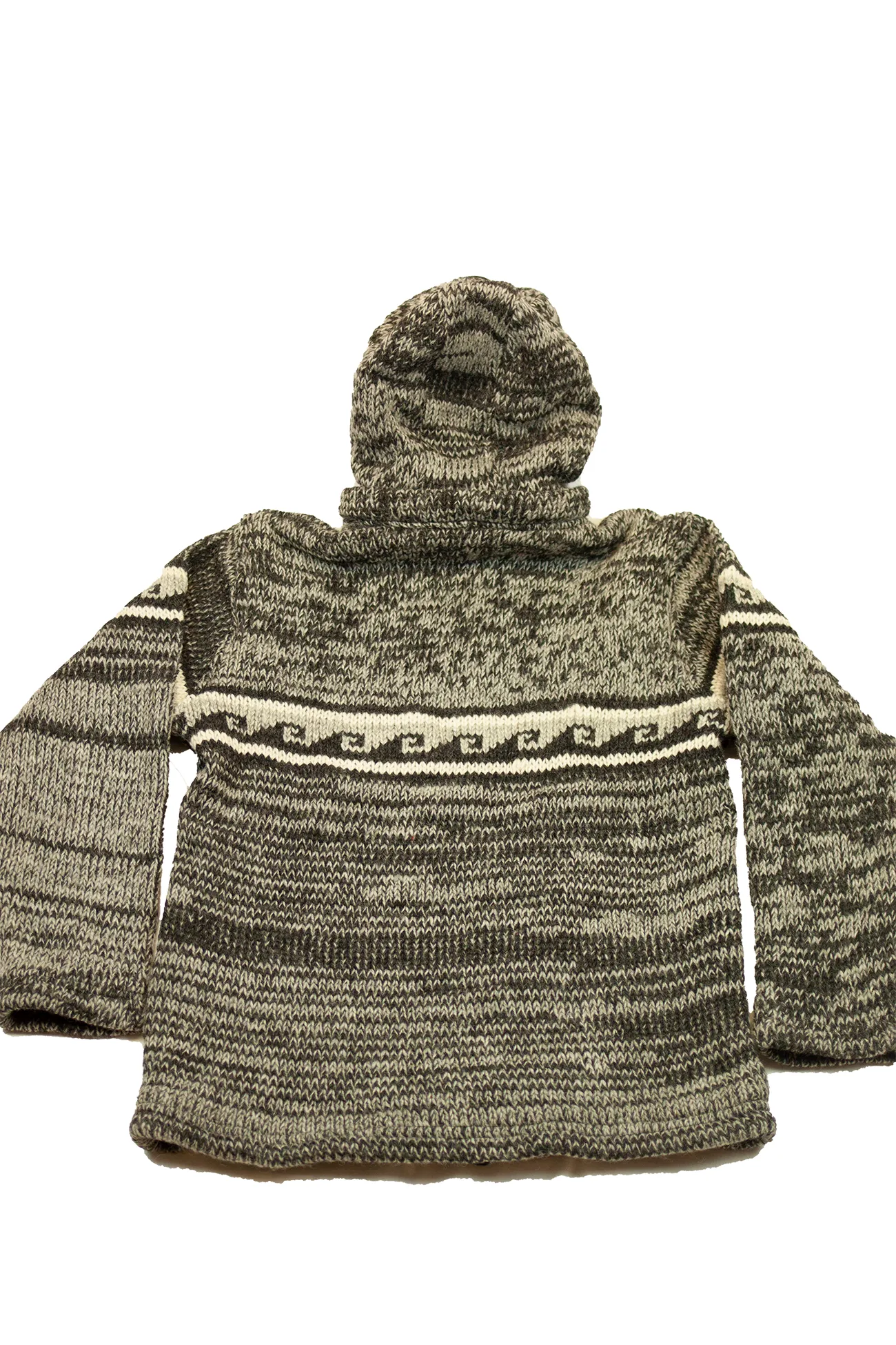 Hand knitted woolen jacket/sweater with soft inner fleece - HMPWJ1