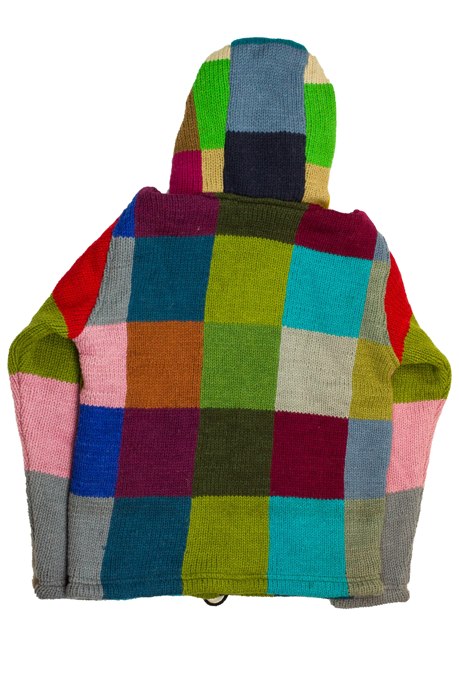 Hand knitted woolen jacket/sweater with soft inner fleece - HMPWJ4
