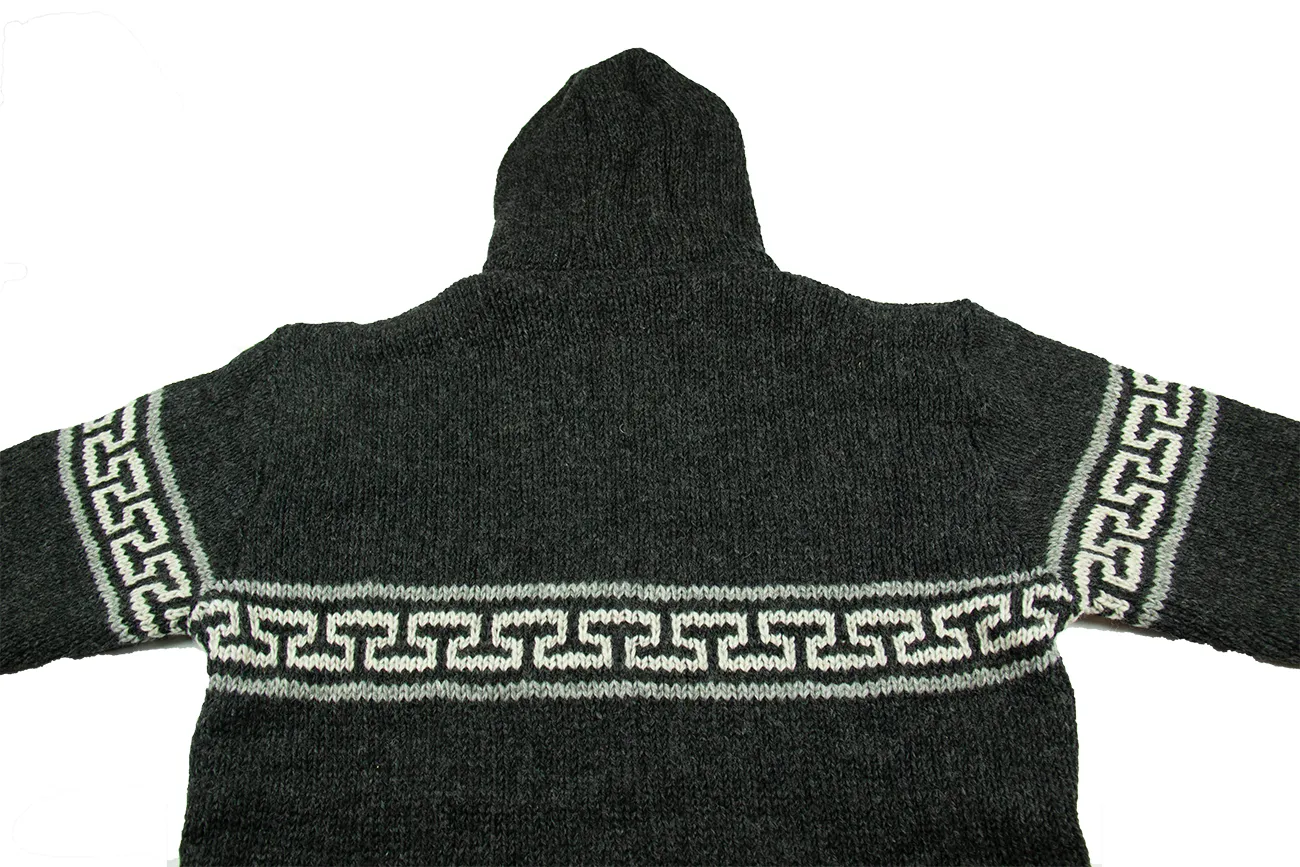 Hand knitted woolen jacket/sweater with soft inner fleece - HMPWJ6
