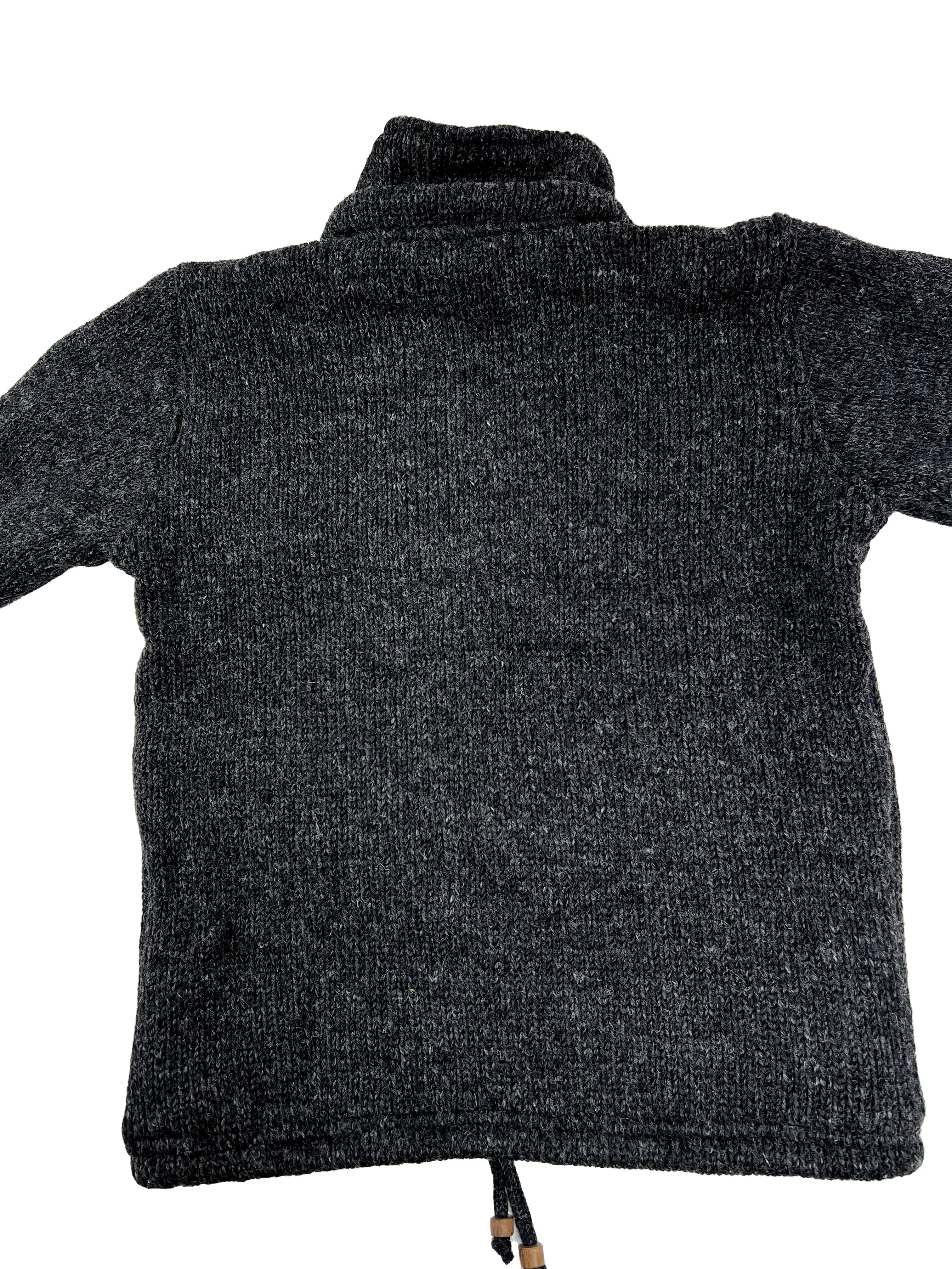 Hand knitted woolen jacket/sweater with soft inner fleece
