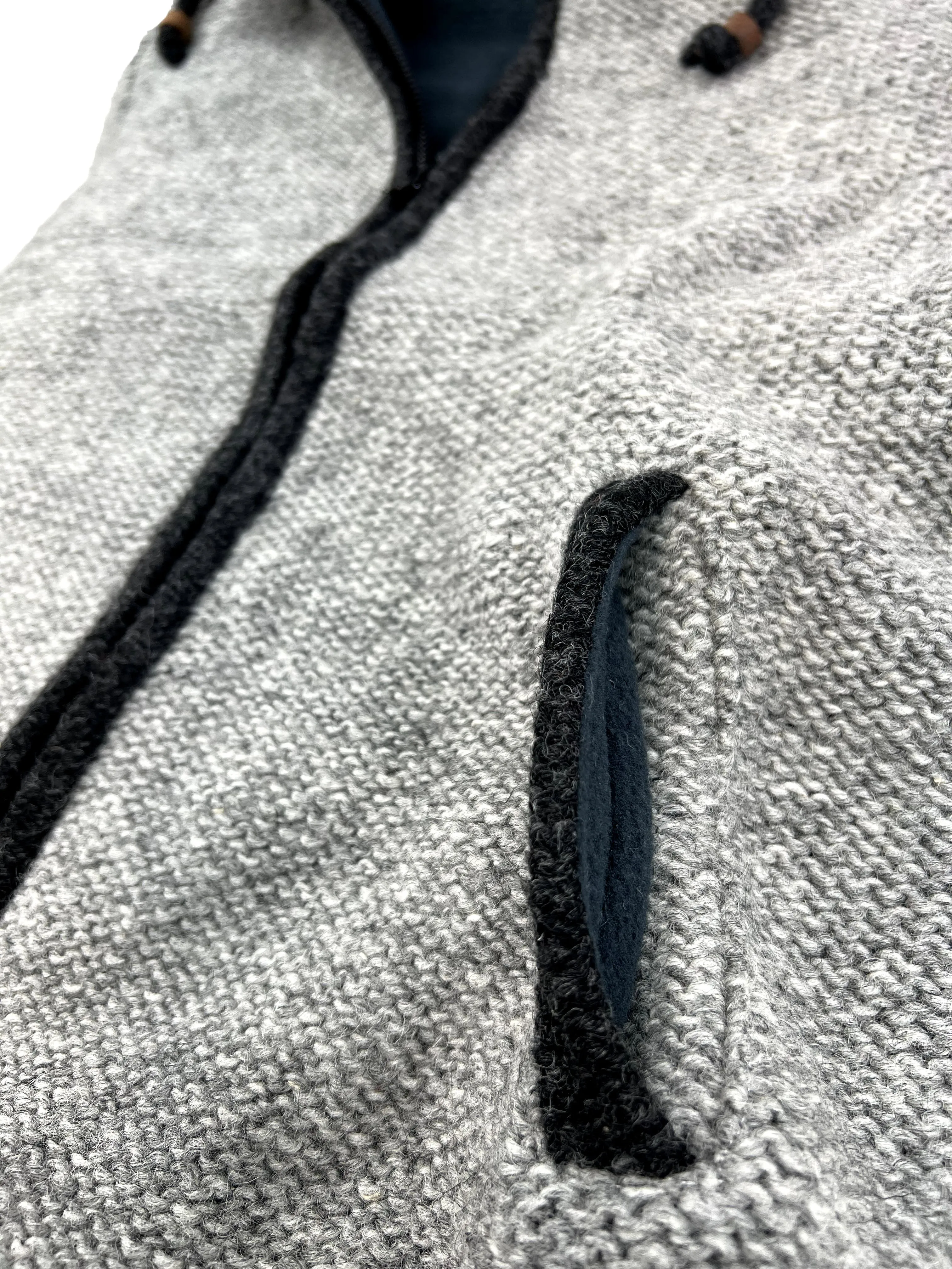 Hand knitted woolen jacket/sweater with soft inner fleece